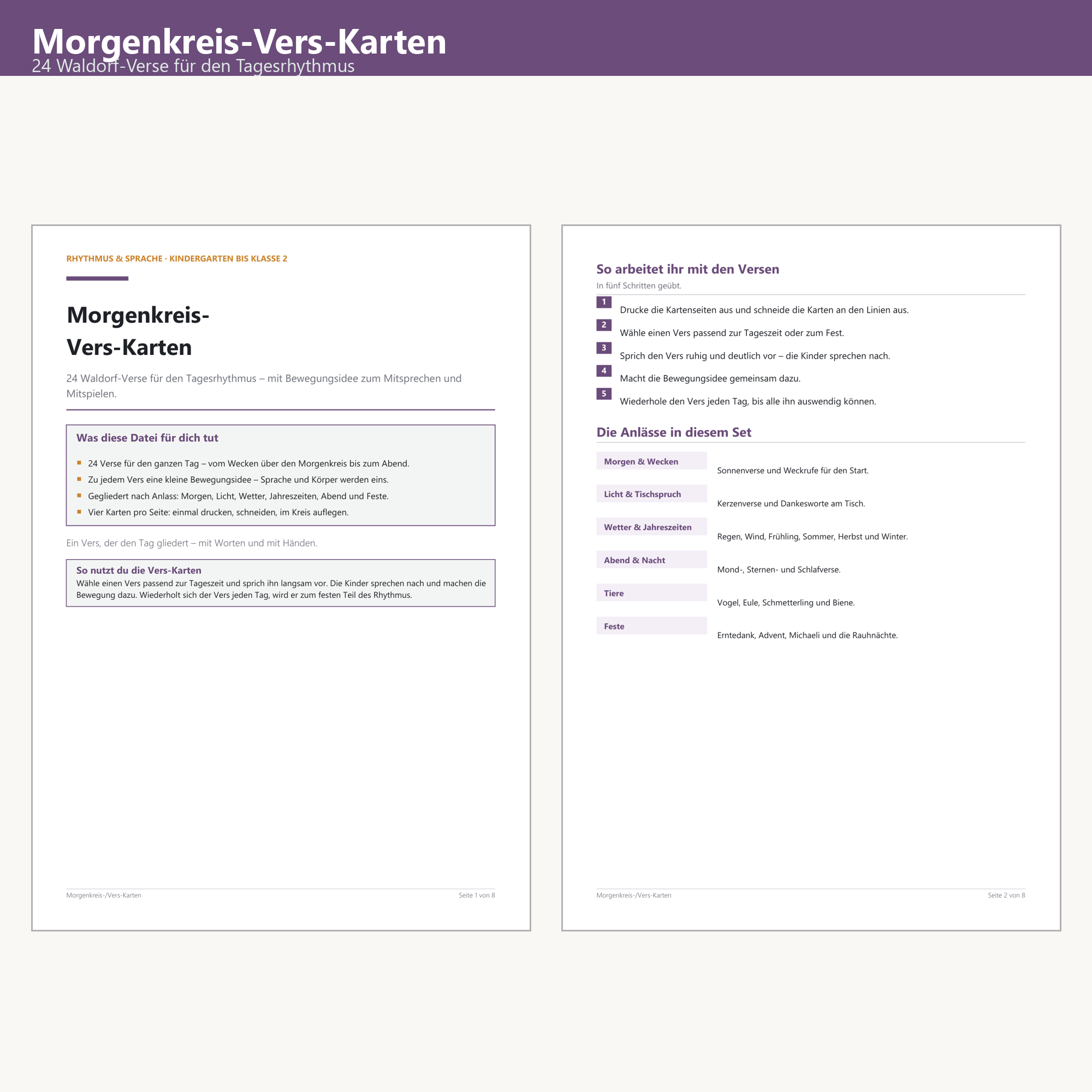 Morgenkreis-Karten für den Kindergarten – Cover
