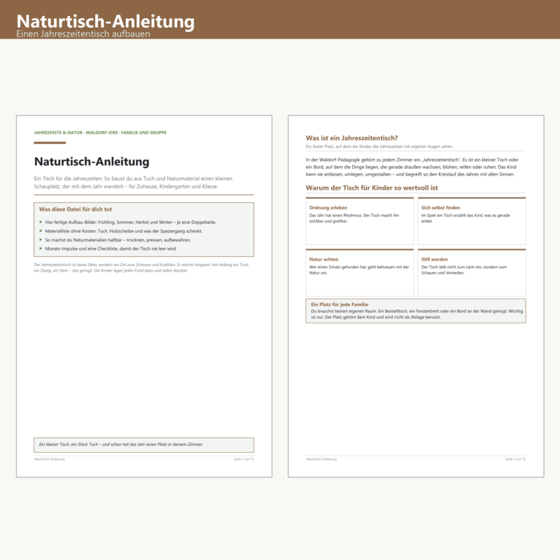 Naturtisch anlegen – Begleitheft für das Kita-Jahr