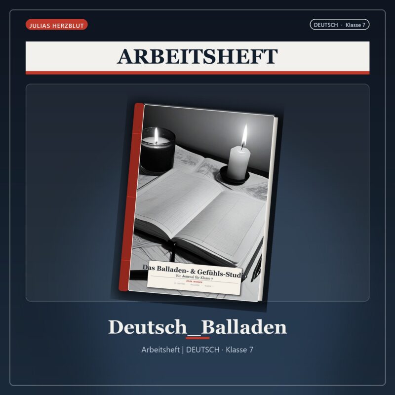 Das Balladen- & Gefühls-Studio Ein Journal für Klasse 7