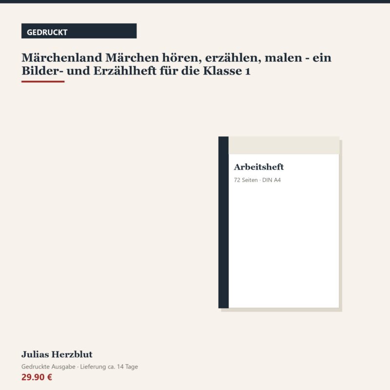 Märchenland Märchen hören, erzählen, malen - ein Bilder- und Erzählheft für die Klasse 1