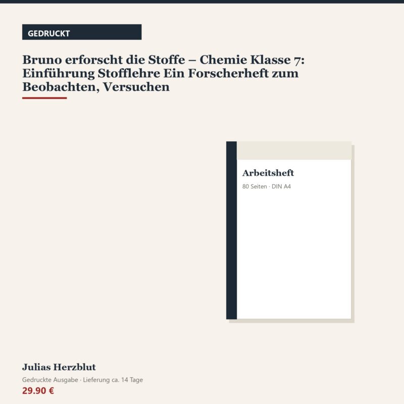 Bruno erforscht die Stoffe – Chemie Klasse 7: Einführung Stofflehre