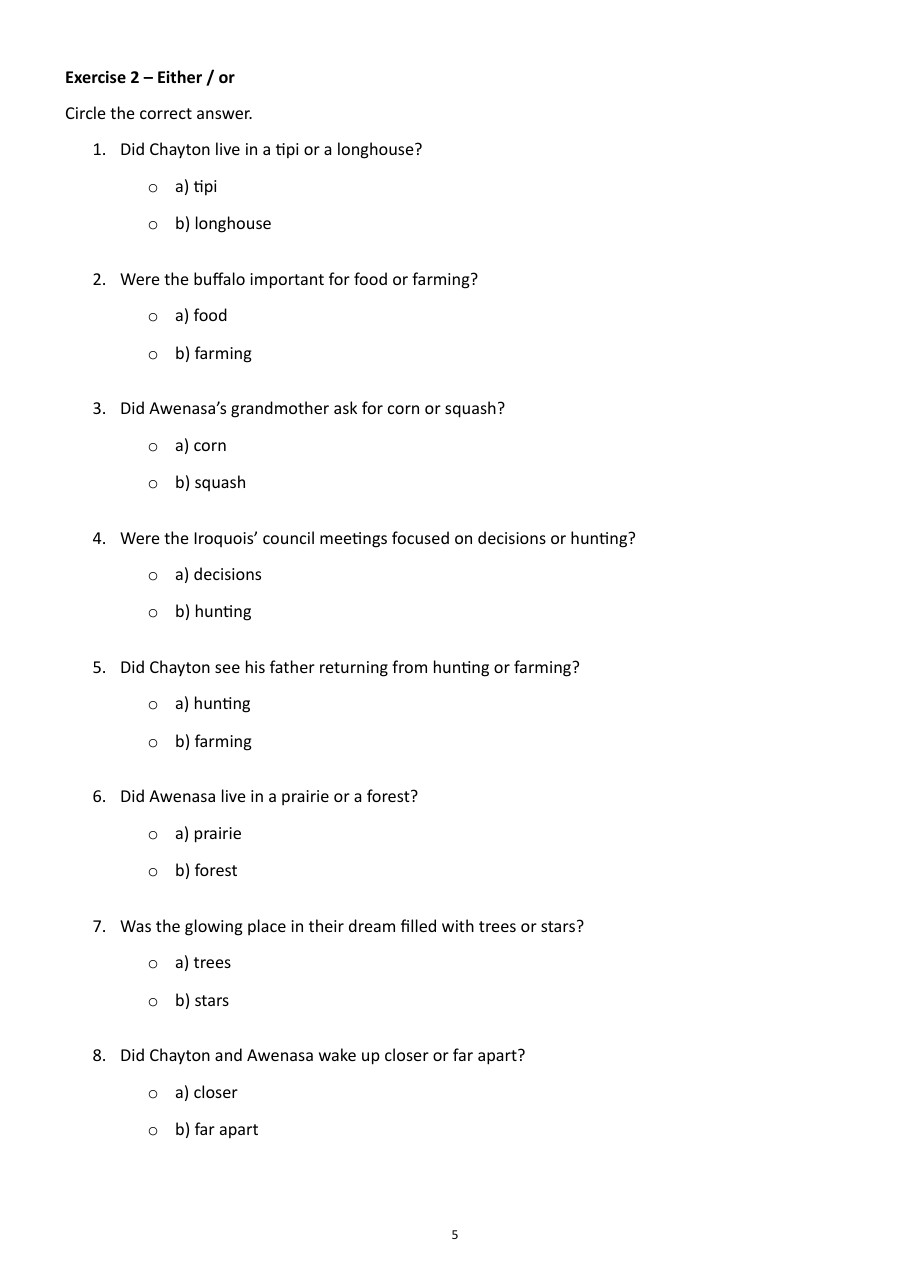 Aufgabenseite: Exercise 2 – Either / or mit Auswahlfragen