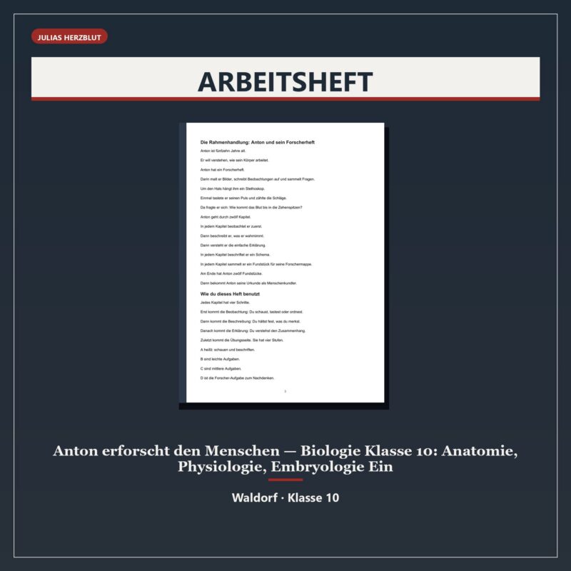 Anton erforscht den Menschen — Biologie Klasse 10: Anatomie, Physiologie, Embryologie
