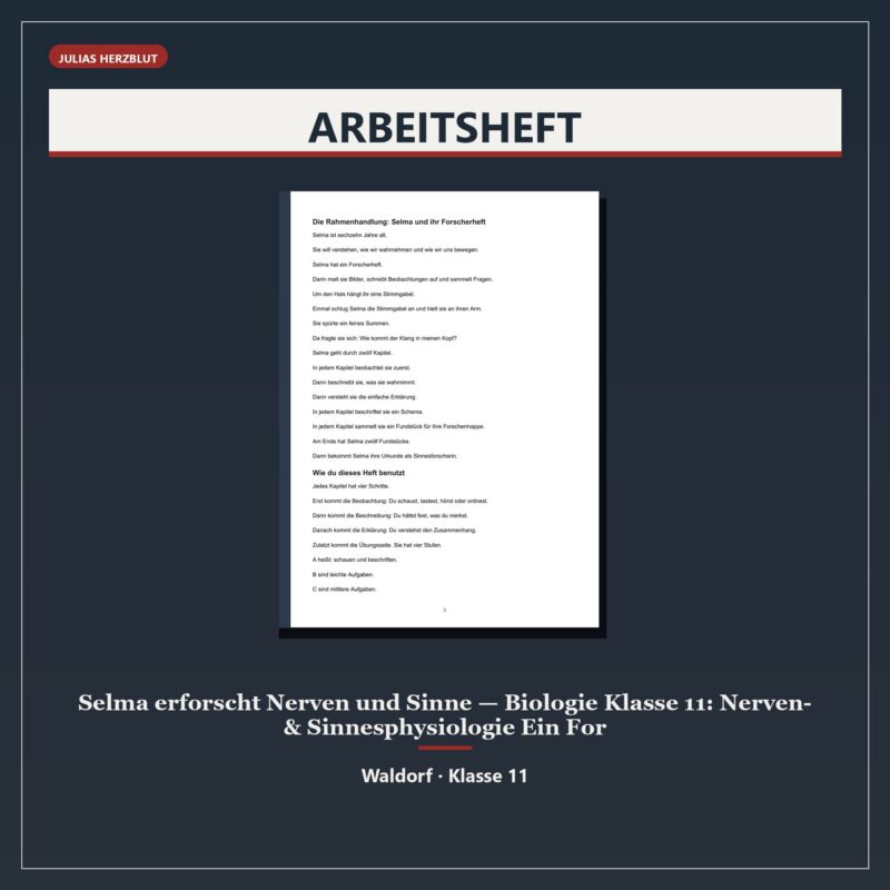 Selma erforscht Nerven und Sinne — Biologie Klasse 11: Nerven- & Sinnesphysiologie