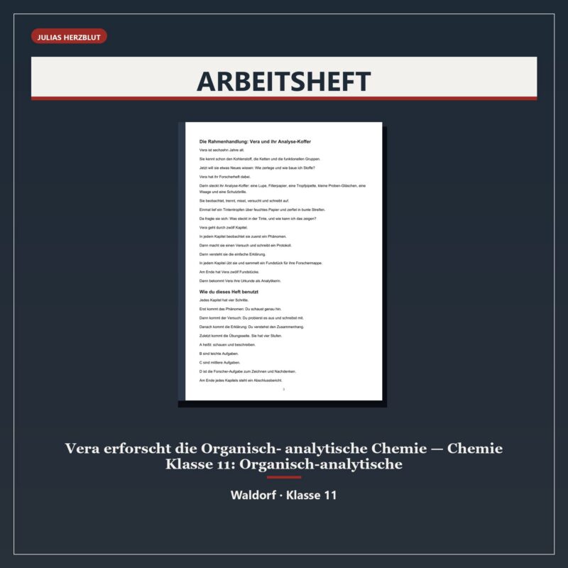 Vera erforscht die Organisch- analytische Chemie — Chemie Klasse 11: Organisch-analytische Chemie