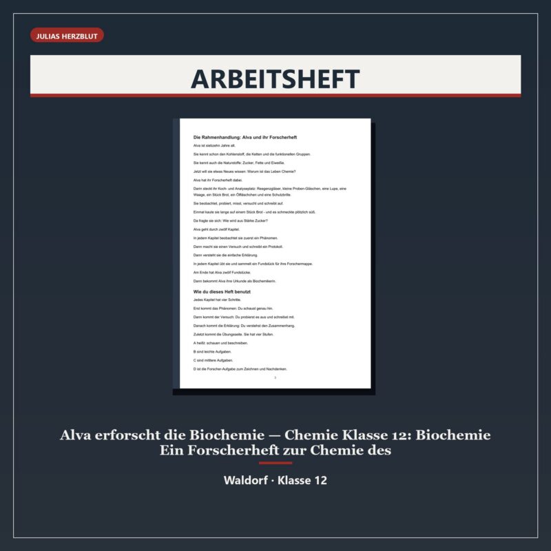 Alva erforscht die Biochemie — Chemie Klasse 12: Biochemie