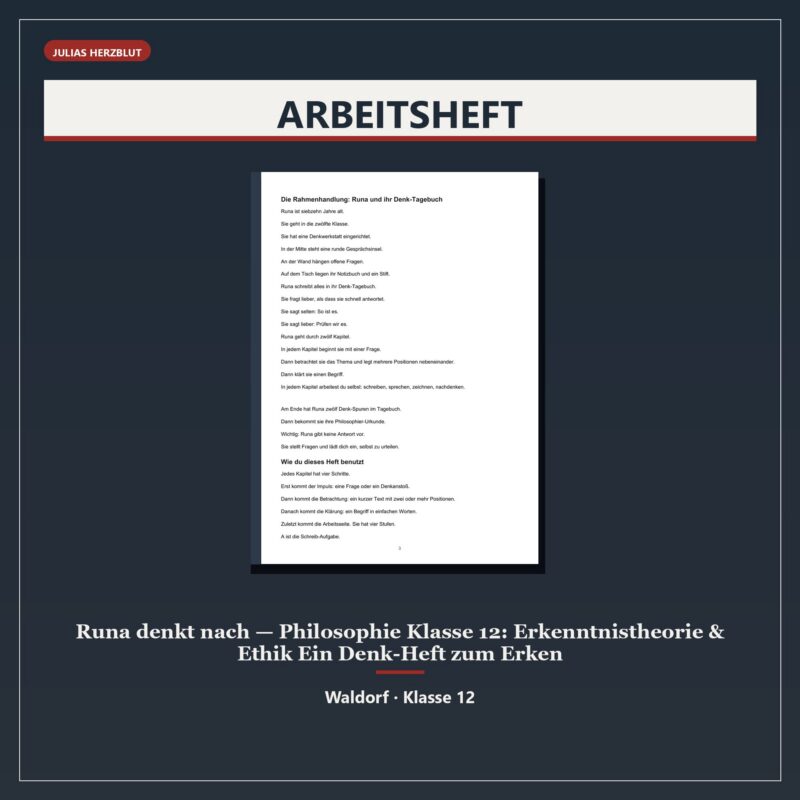 Runa denkt nach — Philosophie Klasse 12: Erkenntnistheorie & Ethik