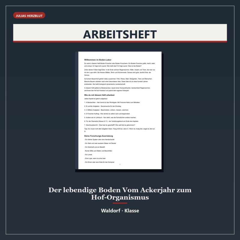 Der lebendige Boden – Vom Ackerjahr zum Hof-Organismus (Klasse 3 und Oberstufe)
