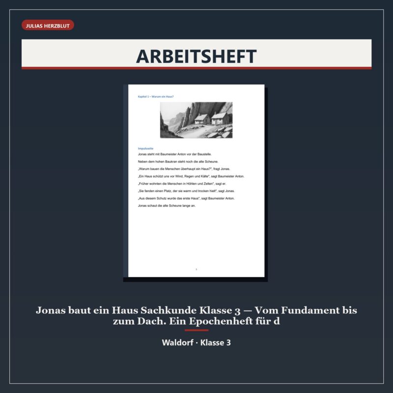 Jonas baut ein Haus Sachkunde Klasse 3 — Vom Fundament bis zum Dach