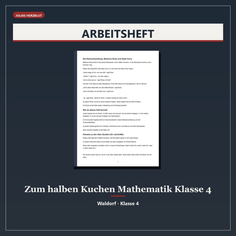 Zum halben Kuchen Mathematik Klasse 4 - Bruchrechnen
