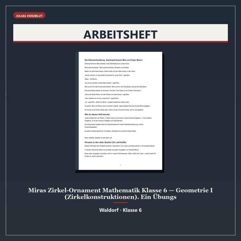 Miras Zirkel-Ornament Mathematik Klasse 6 — Geometrie I (Zirkelkonstruktionen)