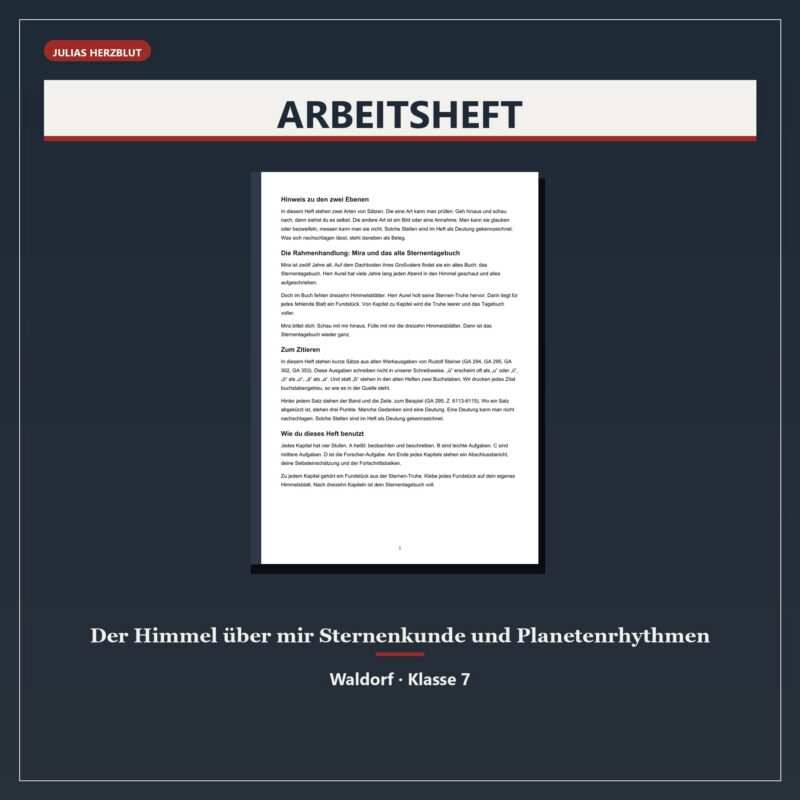 Der Himmel über mir Sternenkunde und Planetenrhythmen - ein Arbeitsheft für die Klasse 7