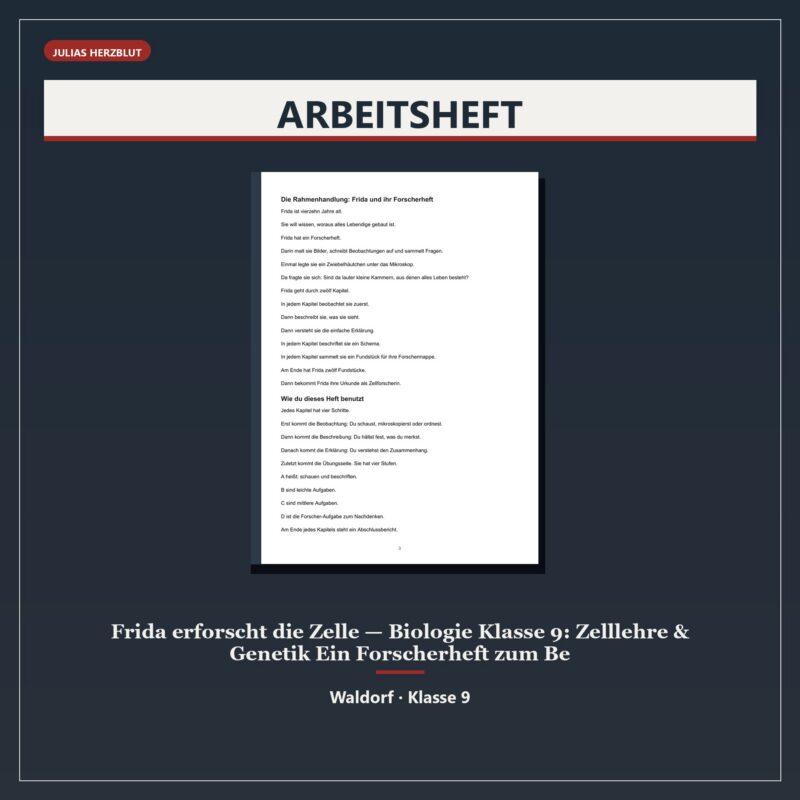 Frida erforscht die Zelle — Biologie Klasse 9: Zelllehre & Genetik