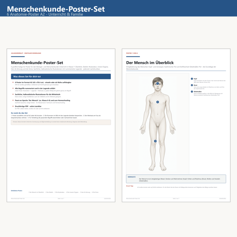 Human Body Poster Set (6 A2)