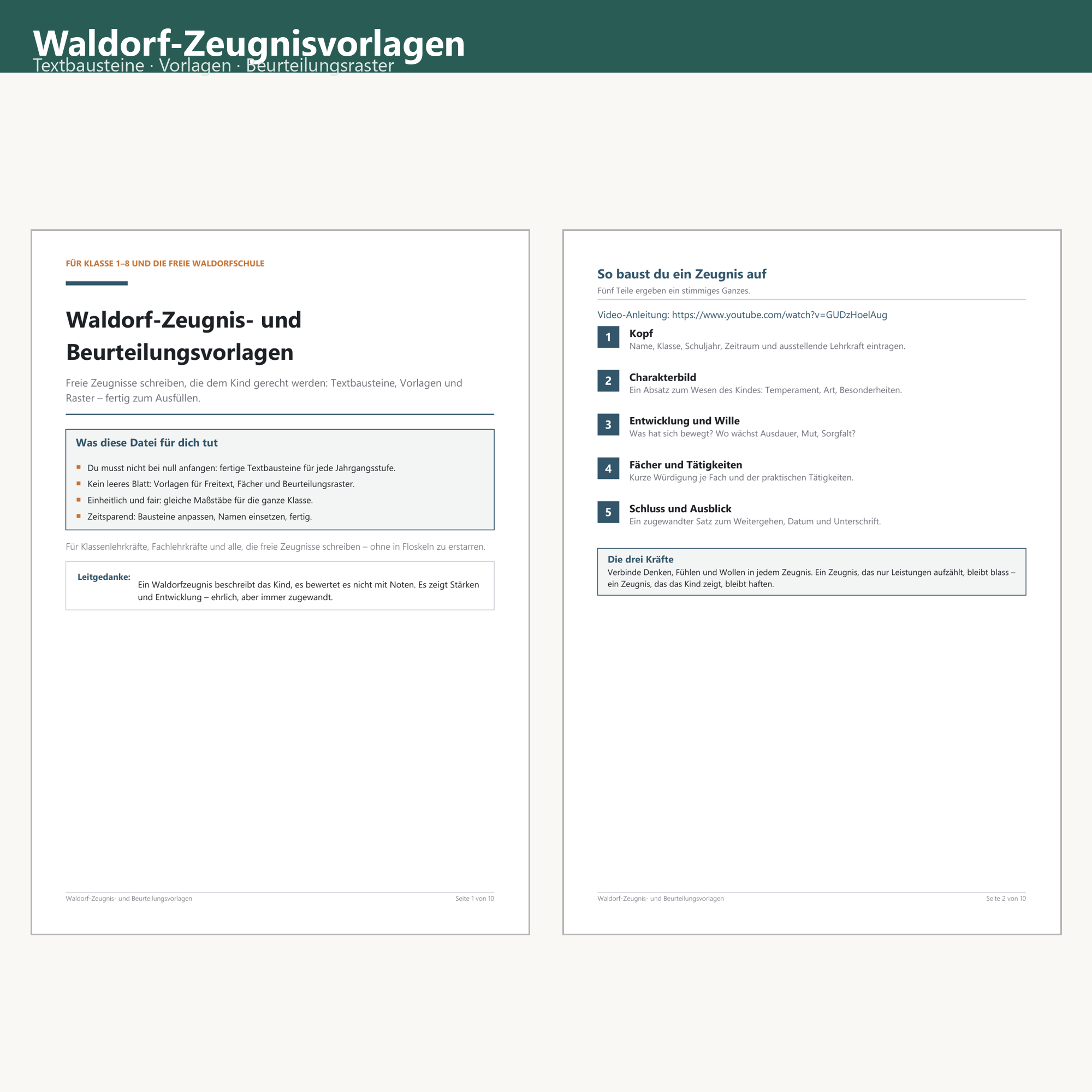 Waldorf Report Templates – Cover