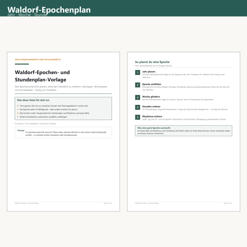 Waldorf Lesson Plan Template