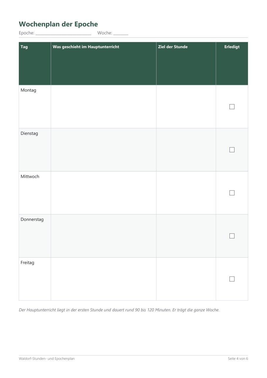 Waldorf Lesson Plan Template – Blick ins Heft, Seite 3