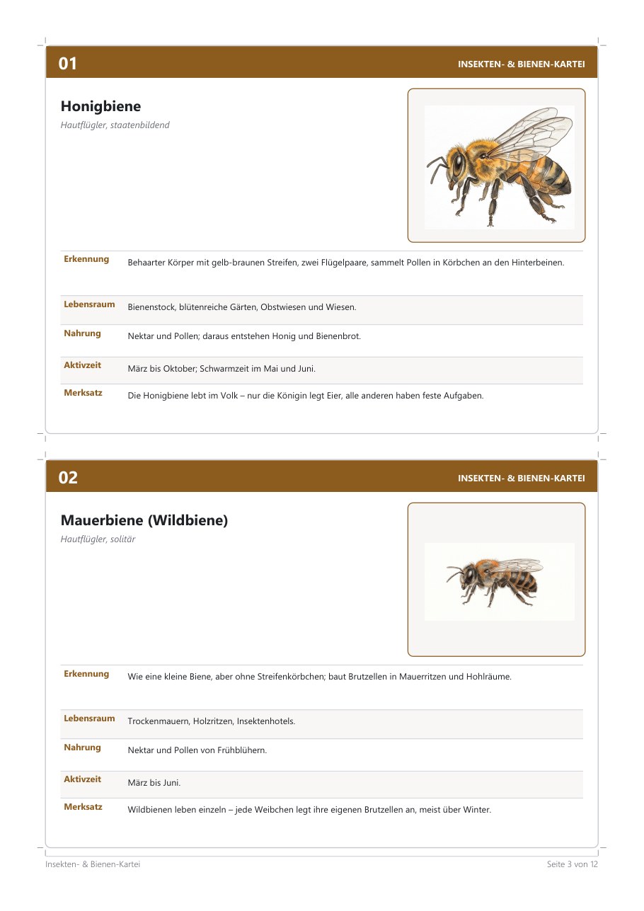 Insect & Bee Cards (20) – Blick ins Heft, Seite 2