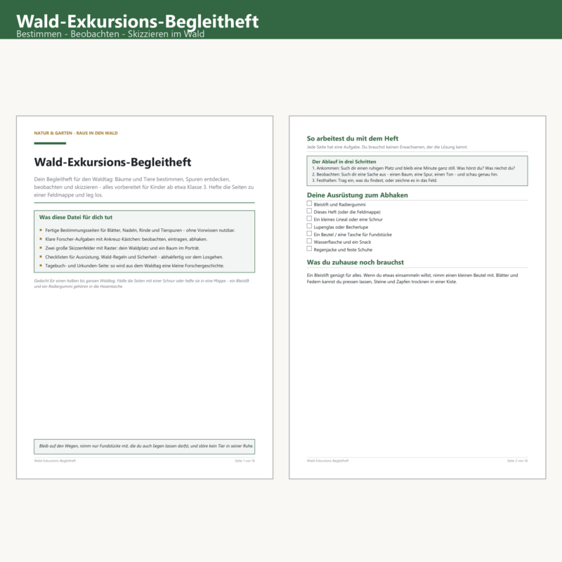 Wald-Exkursions-Begleitheft