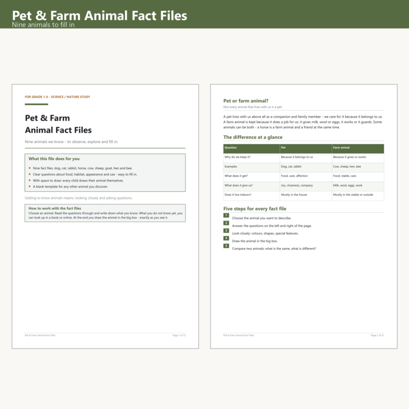 Pet & Farm Animal Fact Files