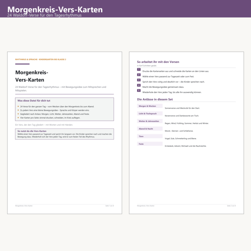 Morgenkreis-/Vers-Karten
