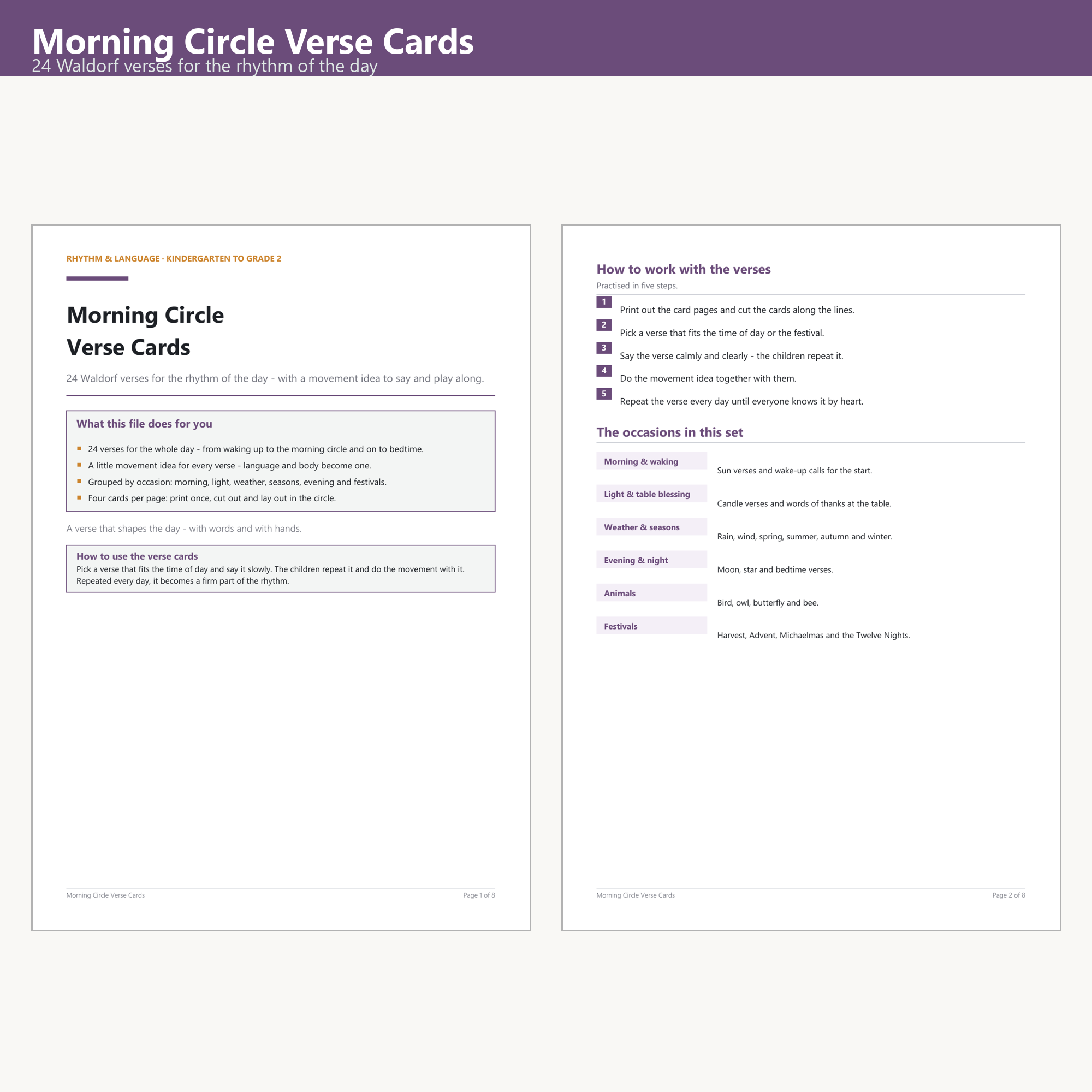 Morning Circle Verse Cards (24) – Cover