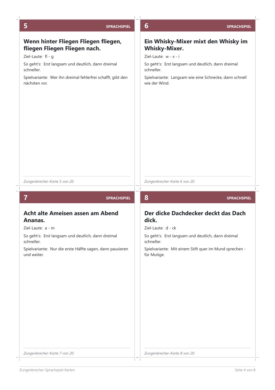 Tongue Twister Cards – Blick ins Heft, Seite 3