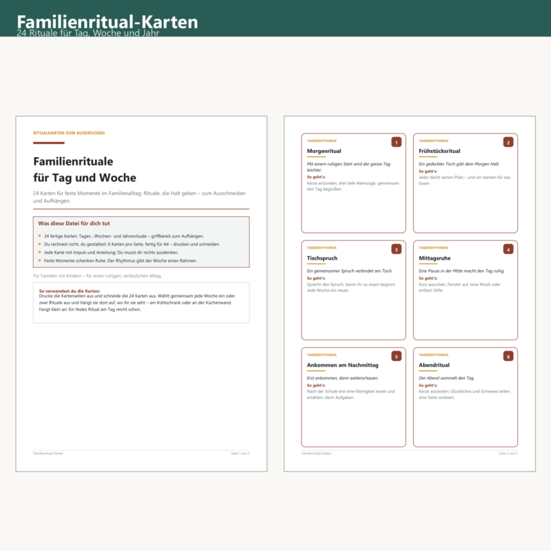 Familienritual-Karten (Tages-/Wochenrhythmus)