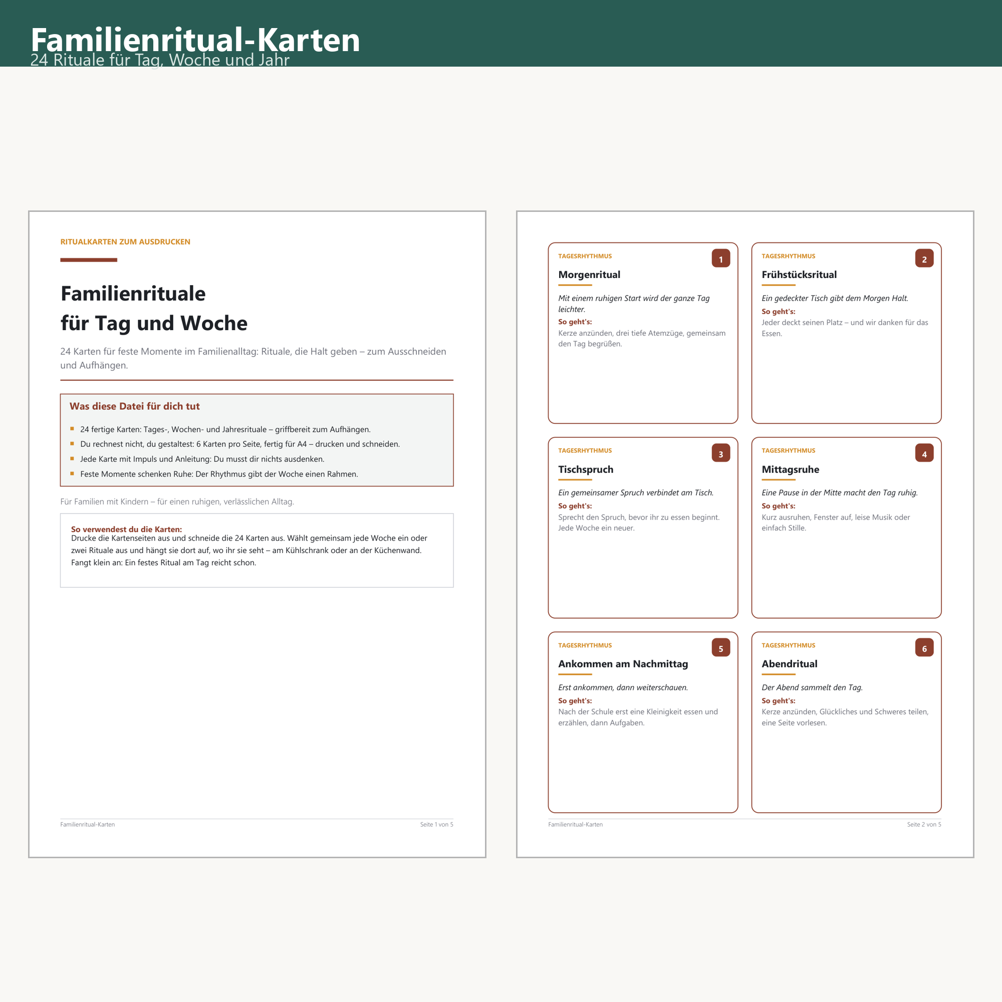 Familienritual-Karten (Tages-/Wochenrhythmus) – Cover