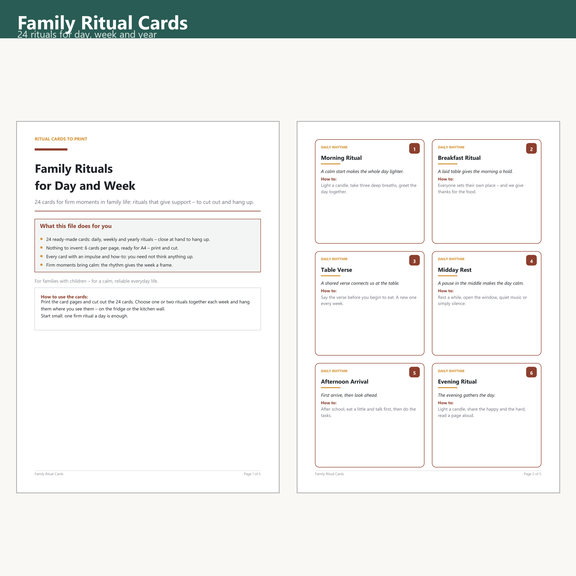Family Ritual Cards – Cover