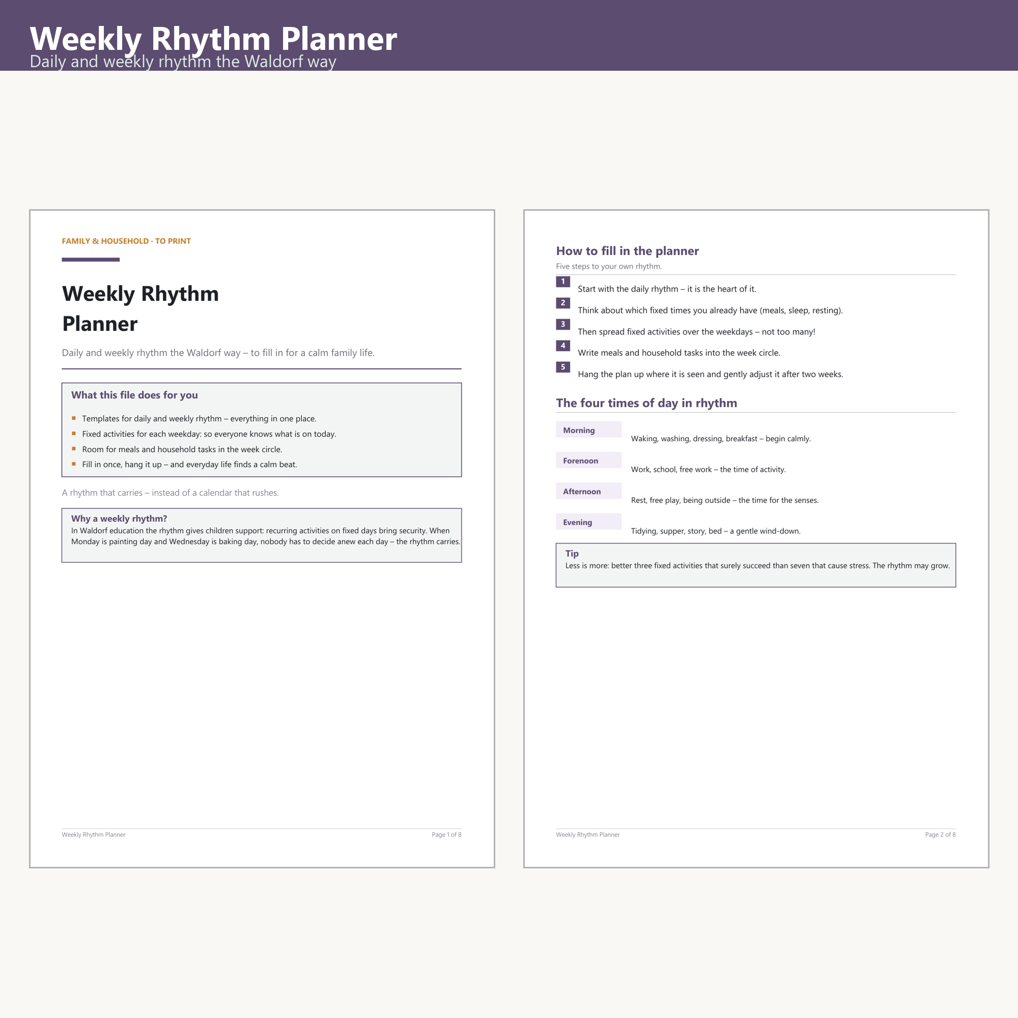 Weekly Rhythm Planner – Cover