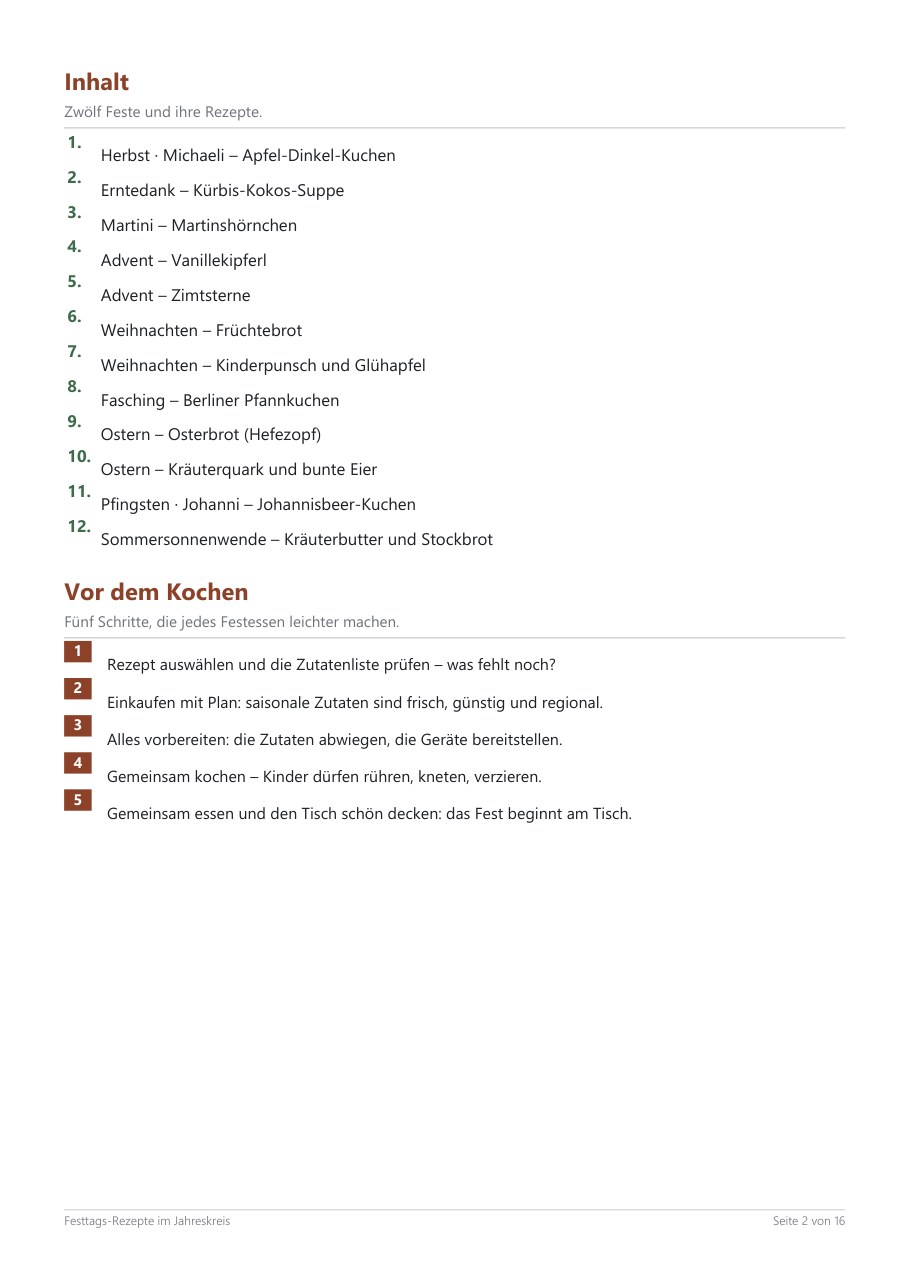 Festive Recipes Through the Year – Blick ins Heft, Seite 1