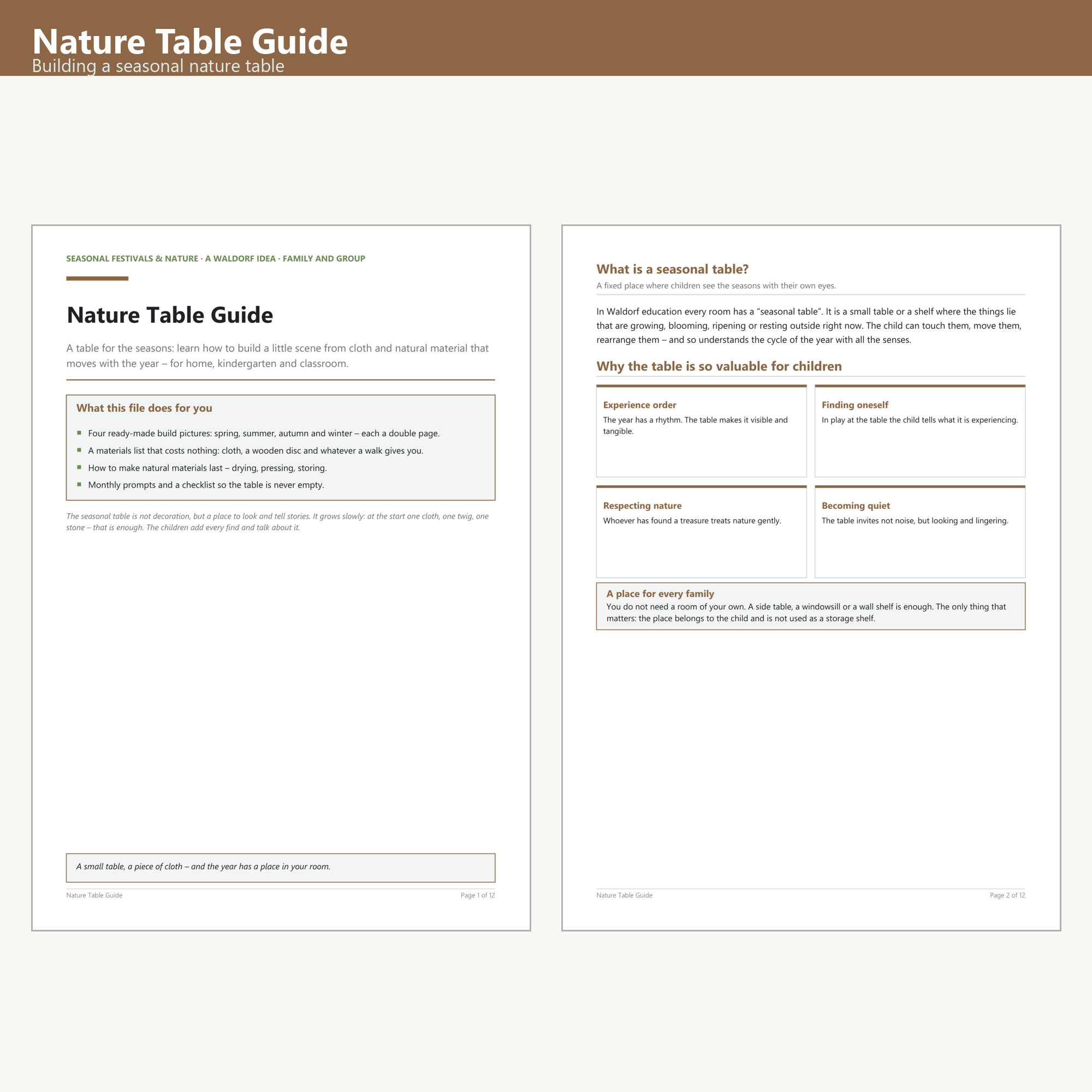 Nature Table Guide – Cover