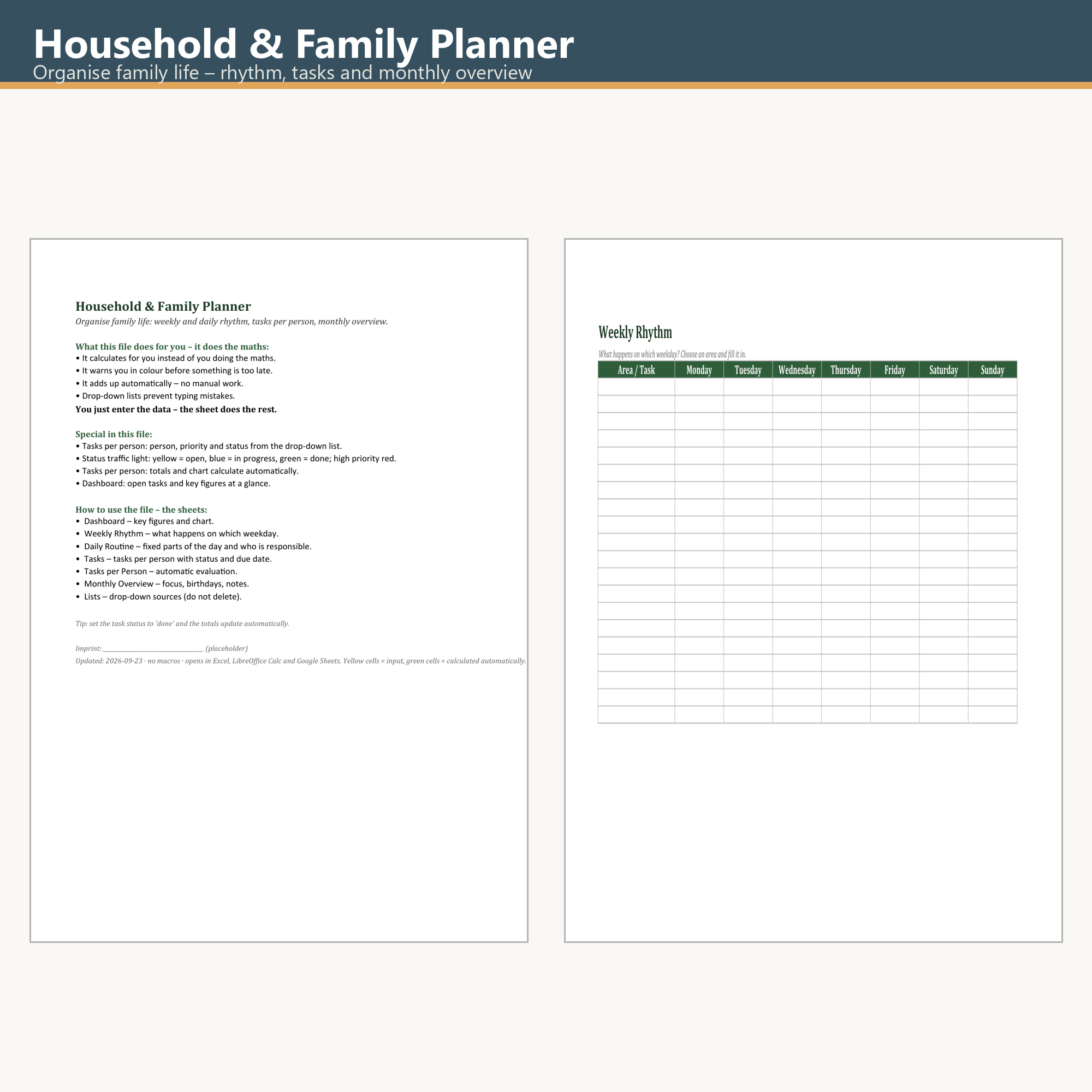 Household & Family Planner – Cover