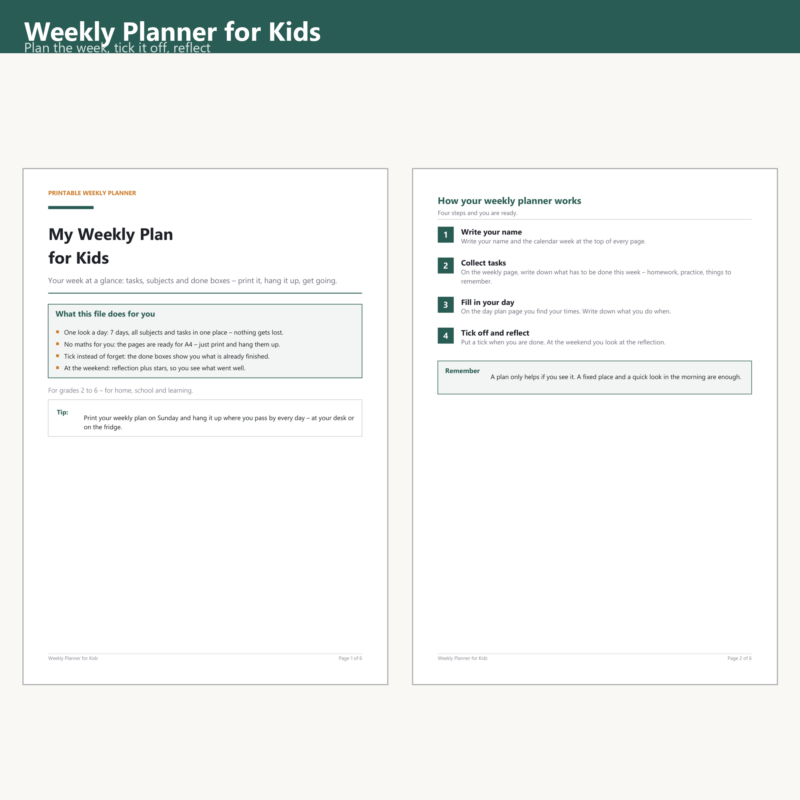 Weekly Planner for Kids