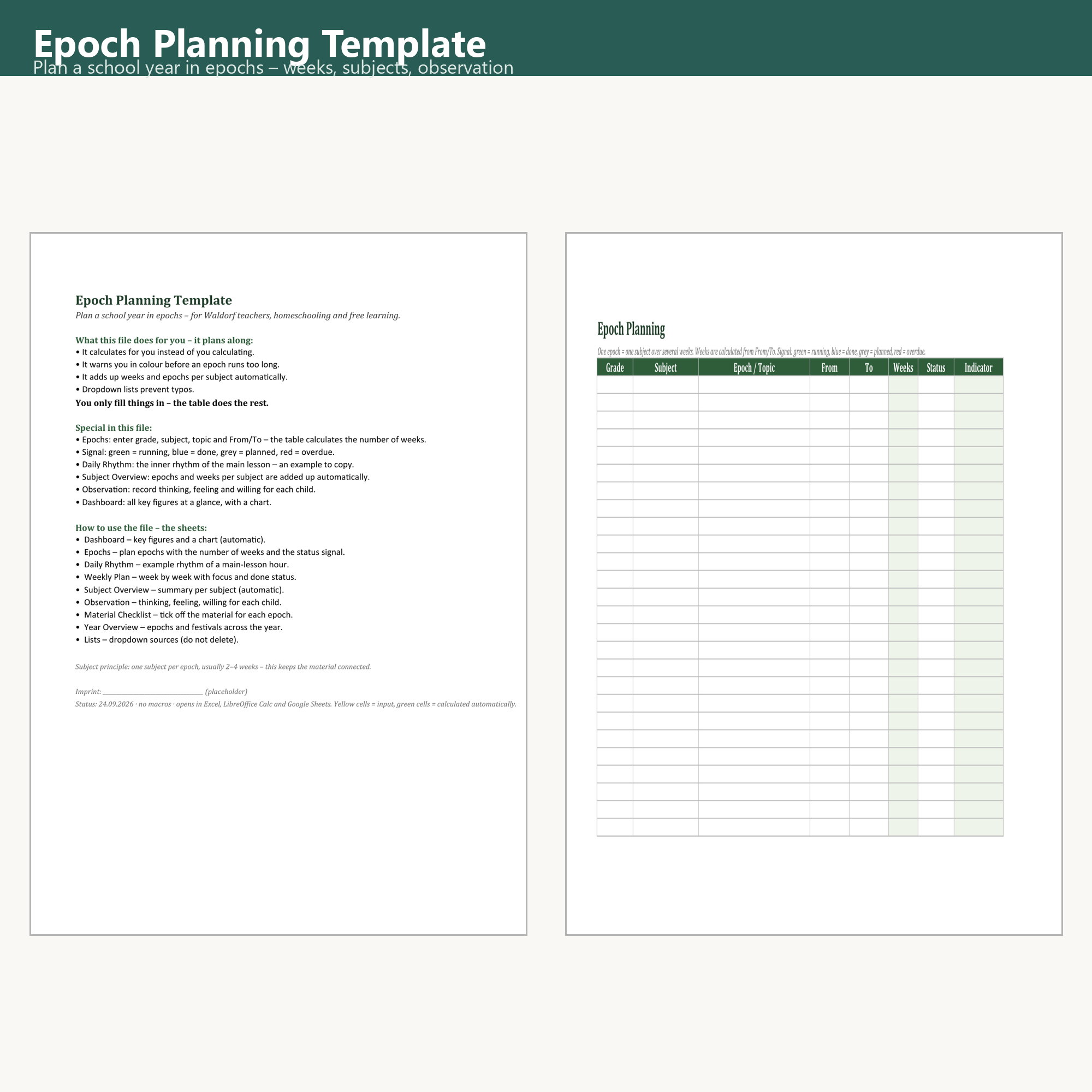 Epoch Planning Template – Cover