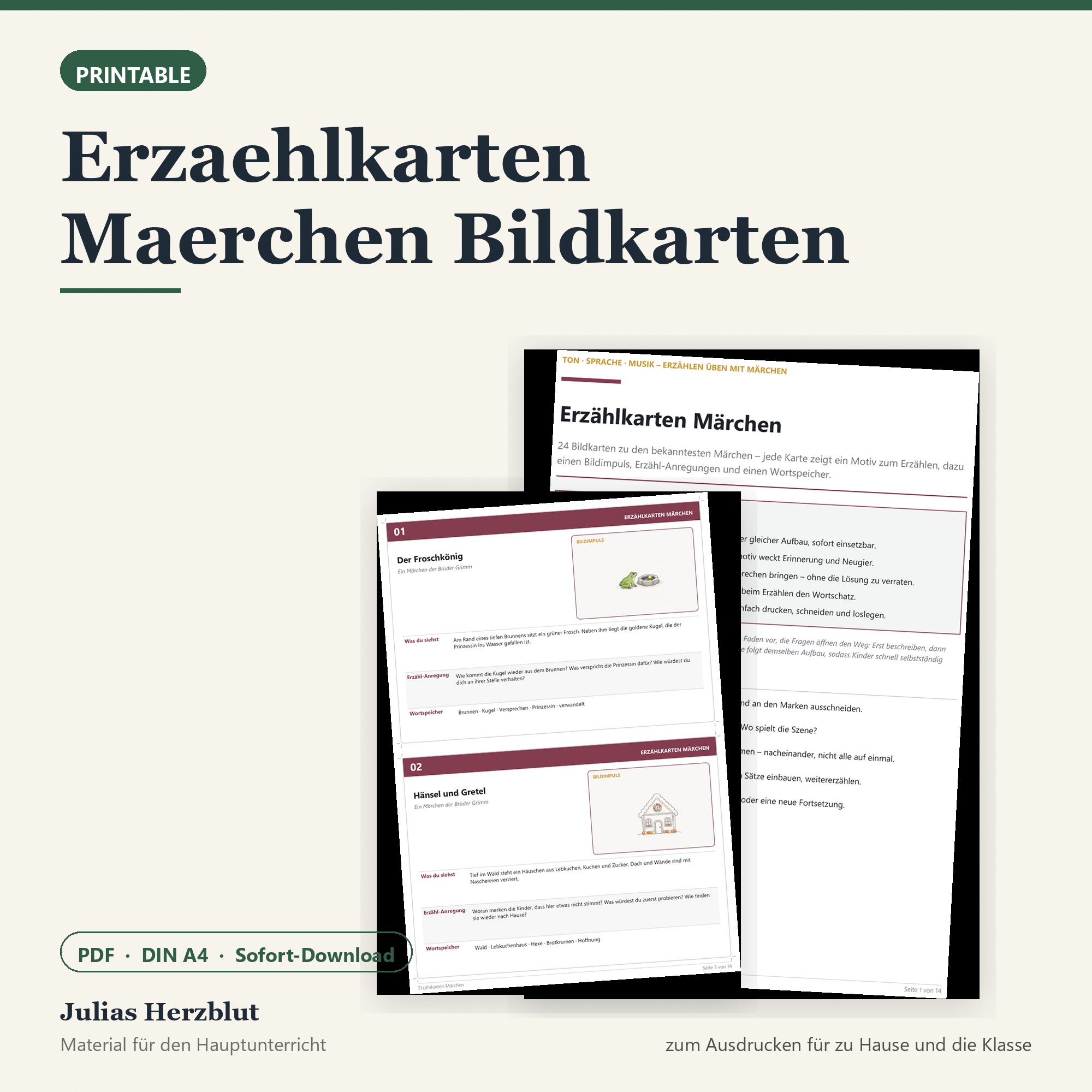 Erzaehlkarten Maerchen Bildkarten – Cover