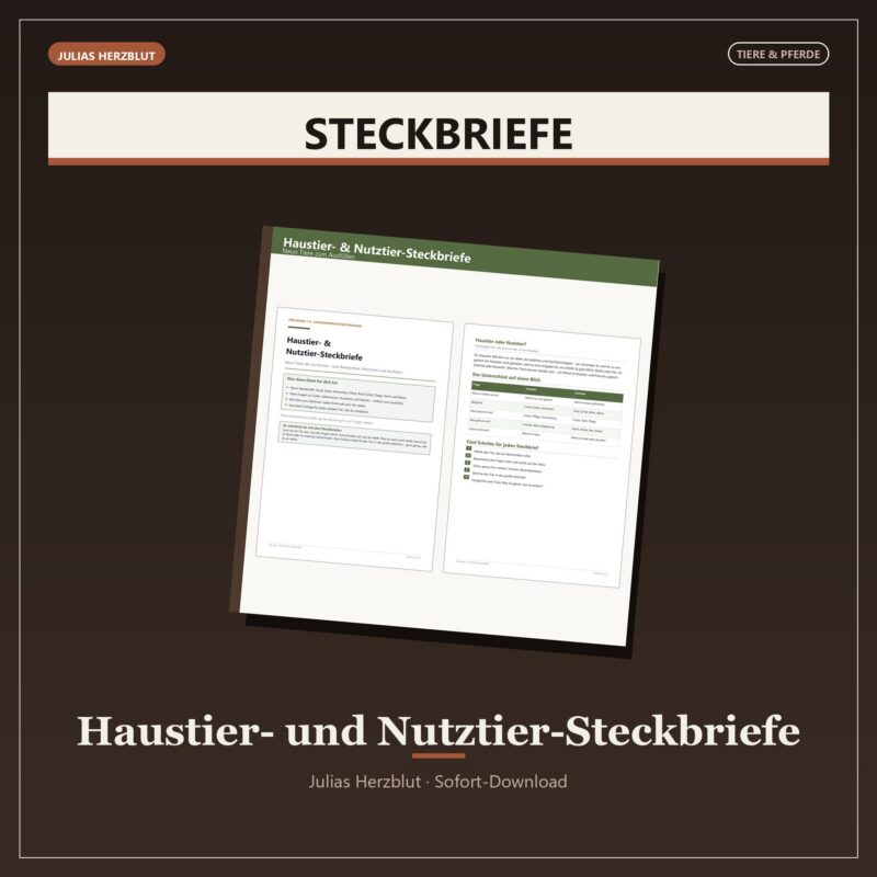 Haustier-/Nutztier-Steckbriefe