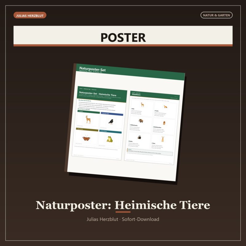 Naturposter-Set (heimische Tiere)